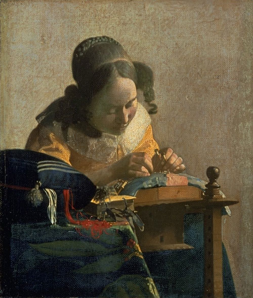 <b>Johannes Vermeer</b><br/>La Dentellière, 1670