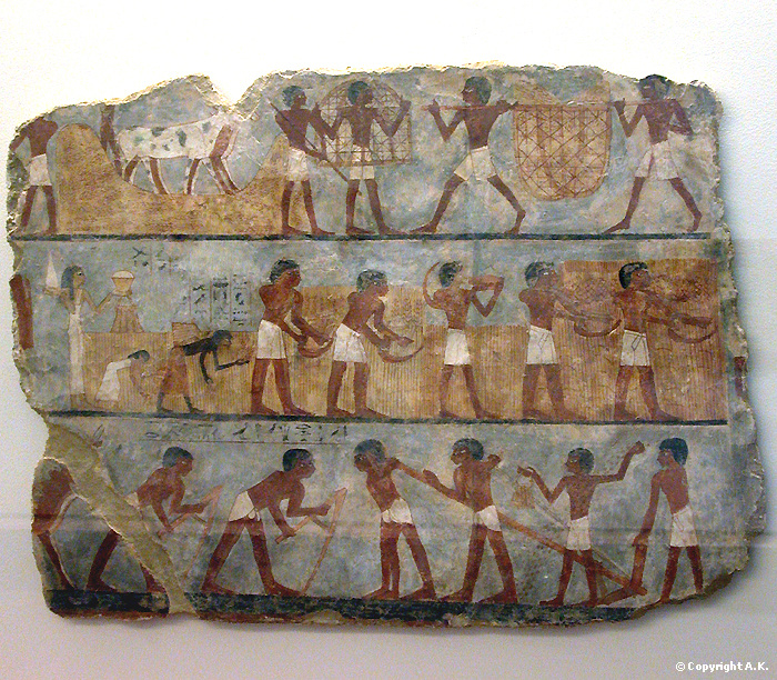 <b></b><br/>Fragment de la peinture murale de la tombe d'Ounsou à Thèbe - Musée du Louvre Antiquités égyptiennes